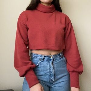 Princess Polly Burnt Orange Cropped Turtle Neck